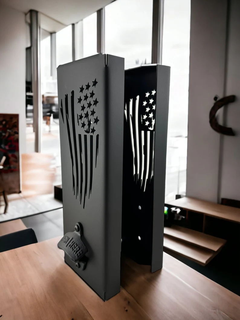 Flag Can Kooler Holder with Bottle Opener